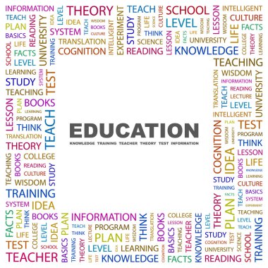 EDUCATION. Word collage on white background clipart