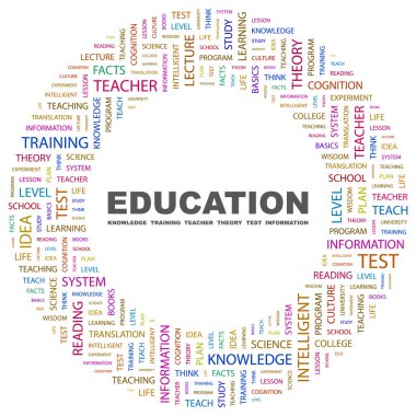 EDUCATION. Word collage on white background clipart