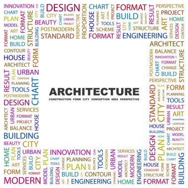 ARCHITECTURE. Word collage on white background clipart