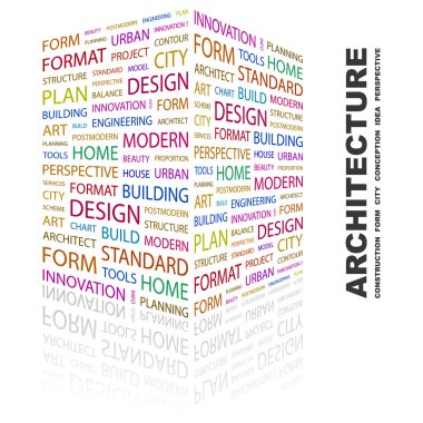 ARCHITECTURE. Word collage on white background clipart