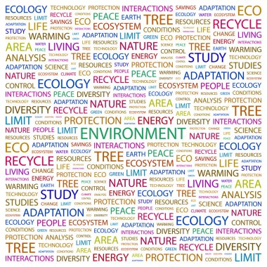 ENVIRONMENT. Word collage on white background clipart