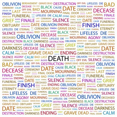 DEATH. Word collage on white background clipart