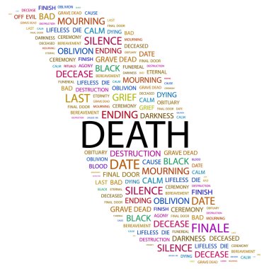 DEATH. Word collage on white background clipart