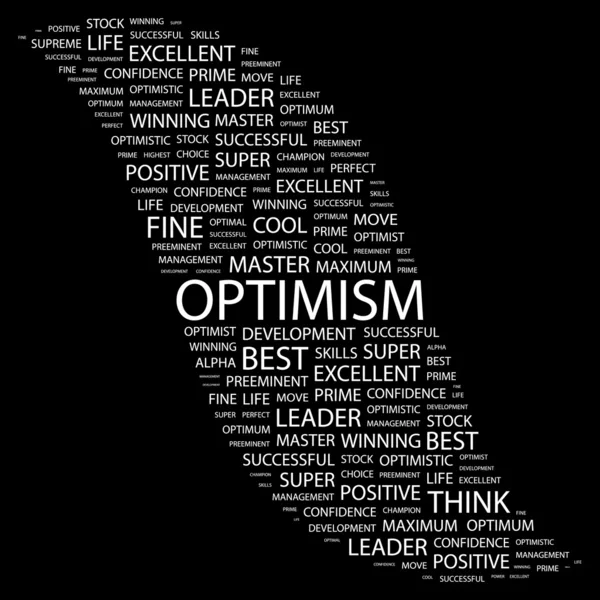 OPTIMISM. Word collage — Stock Vector