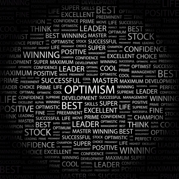 Optimismo. collage palabra — Vector de stock