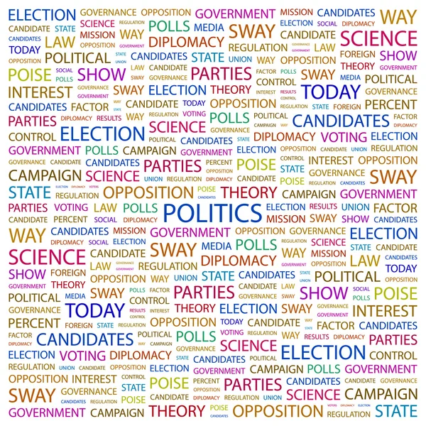 POLITIQUE. Collage de mots sur fond blanc — Image vectorielle