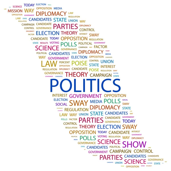 POLITICS. Word collage on white background — Stock Vector