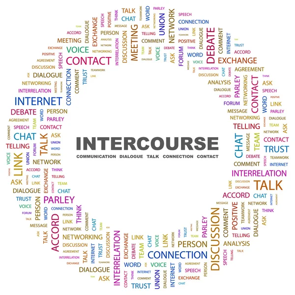 Stock vector INTERCOURSE. Word collage on white background