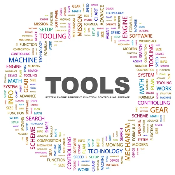 Des outils. Collage Word — Image vectorielle