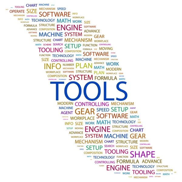 Werkzeuge. Wortcollage — Stockvektor
