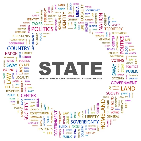 STATE. Word collage on white background — Stock Vector