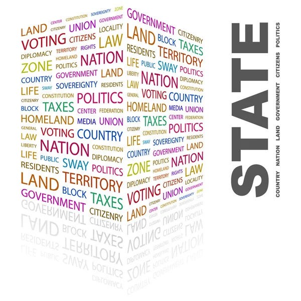 stock vector STATE. Word collage on white background