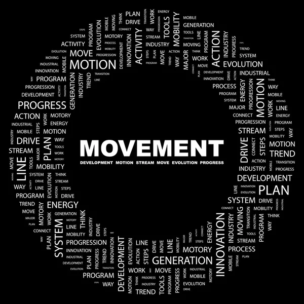 MOVEMENT. Word collage — Stock Vector