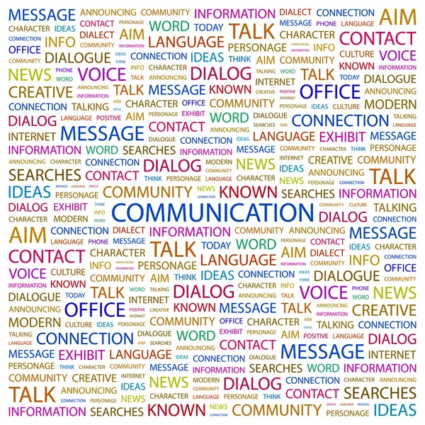 COMMUNICATION. Word collage on white background — Stock Vector