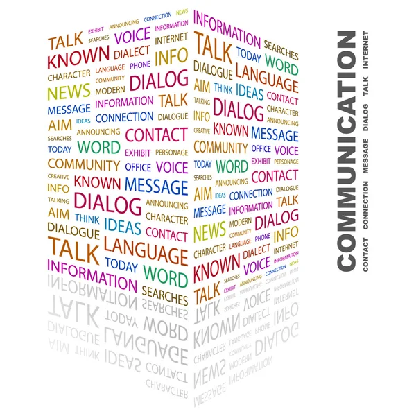 COMMUNICATION. Word collage on white background — Stock Vector