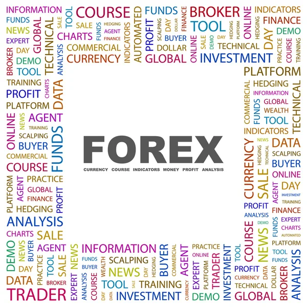 FOREX. collage palabra sobre fondo blanco — Vector de stock