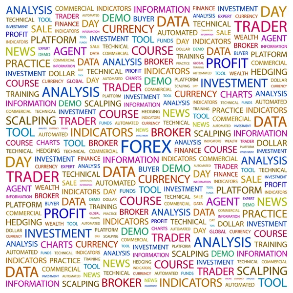 Forex. Colagem de palavras no fundo branco —  Vetores de Stock