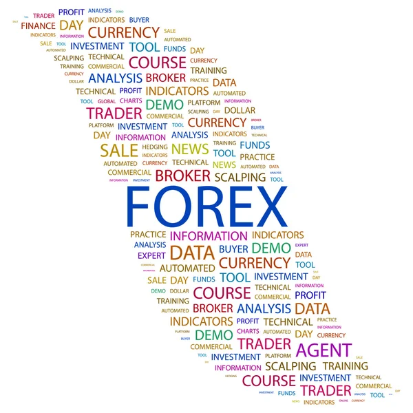 Forex. Colagem de palavras no fundo branco — Vetor de Stock