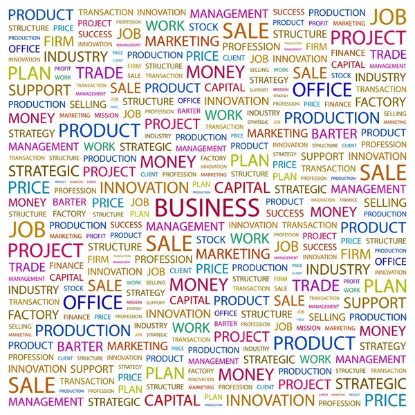 BUSINESS. Word collage on white background — Stock Vector