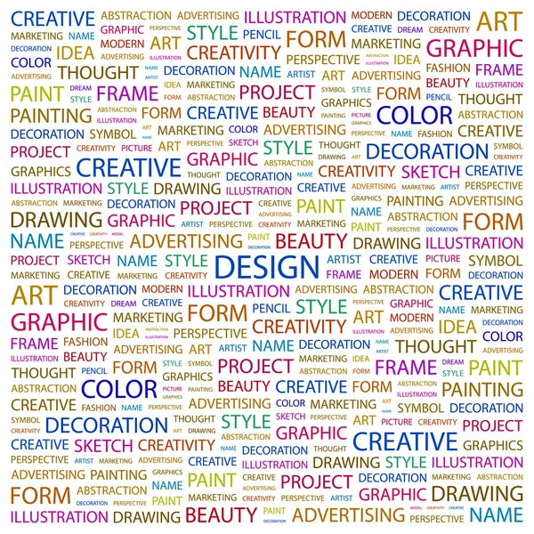 Design. ordet collage på vit bakgrund — Stock vektor