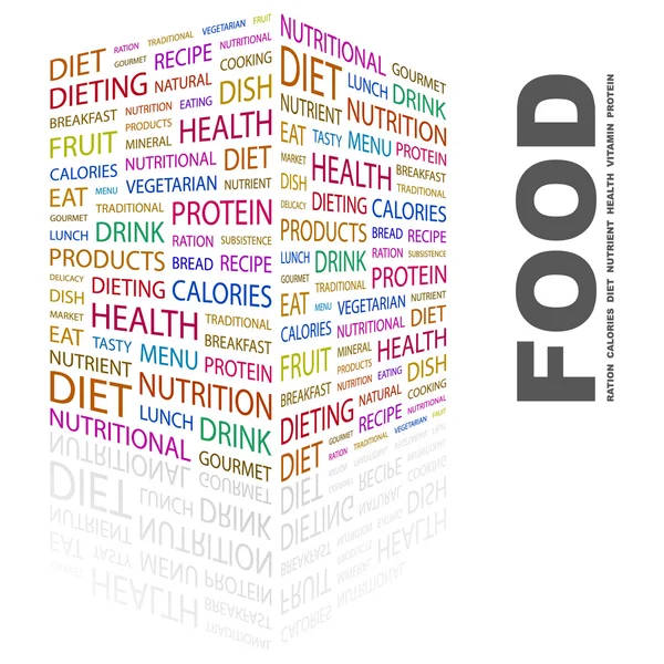 FOOD. Word collage on white background — Stock Vector