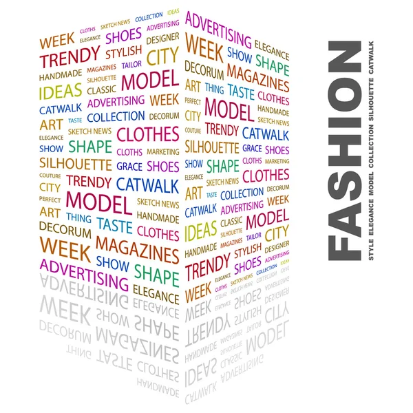 FASHION. Word collage on white background — Stock Vector