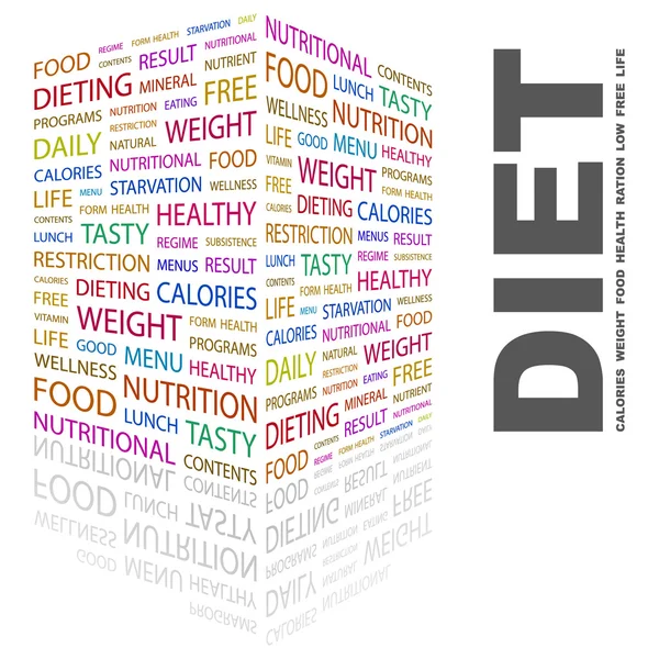 DIET. Word collage on white background — Stock Vector
