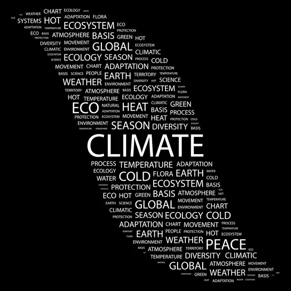 CLIMAT. Collage Word sur fond noir — Image vectorielle