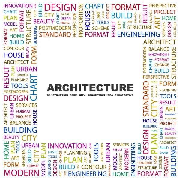 Architektur. Wortcollage auf weißem Hintergrund — Stockvektor
