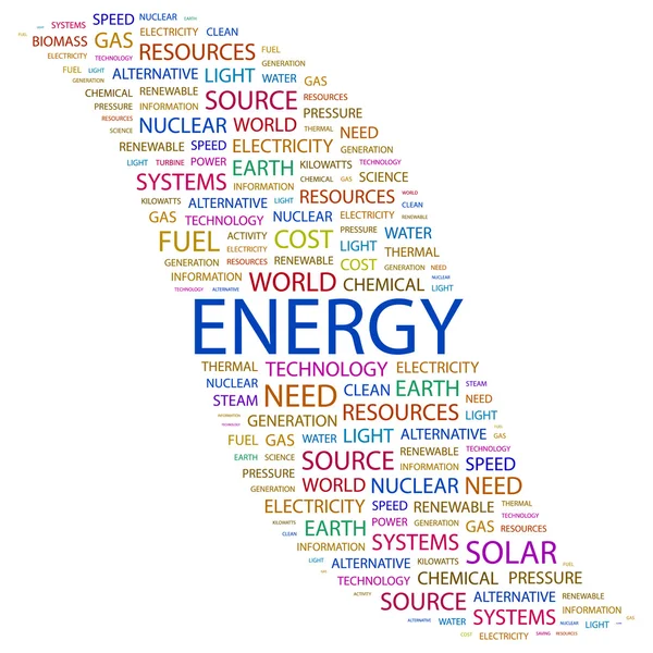 ENERGY. Word collage on white background — Stock Vector