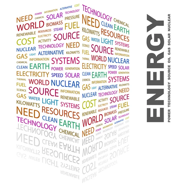ENERGY. Word collage on white background — Stock Vector