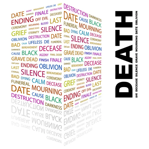 Śmierć. słowo kolaż na białym tle — Wektor stockowy