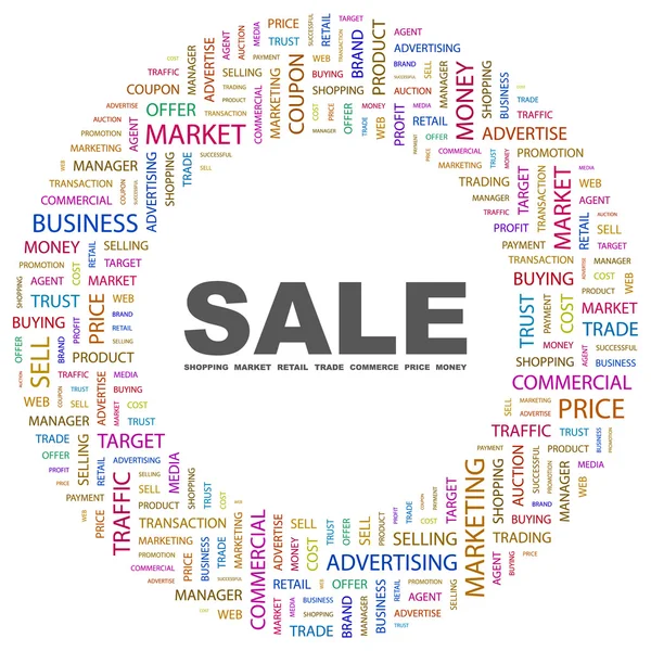 Verkauf. Wortcollage auf weißem Hintergrund — Stockvektor