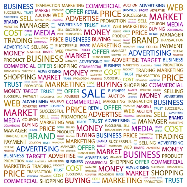 Försäljning. ordet collage på vit bakgrund — Stock vektor
