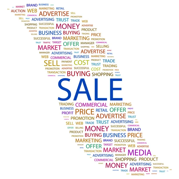 Verkauf. Wortcollage auf weißem Hintergrund — Stockvektor