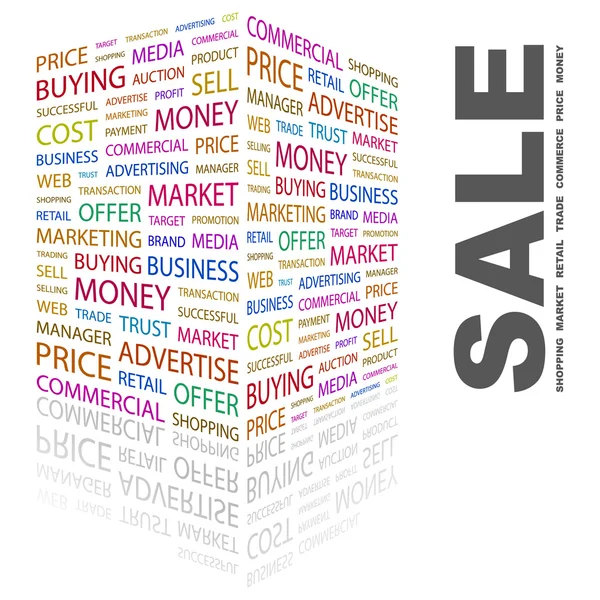 SALE. Word collage on white background — Stock Vector