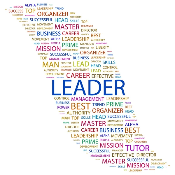Ledare. ordet collage på vit bakgrund — Stock vektor