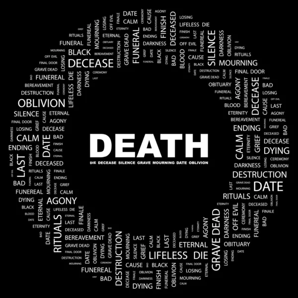 死亡。黑色背景上的字拼贴画 — 图库矢量图片#