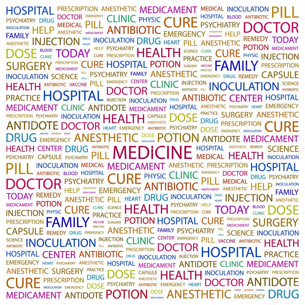 MEDICINE. Word collage on white background Stock Vector by ©studiom1 ...