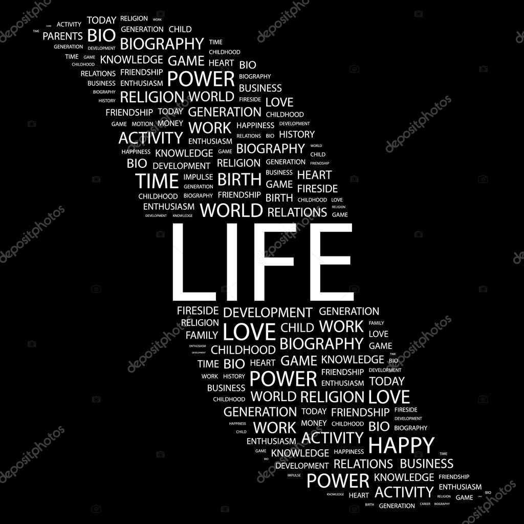 Life Word Collage On Black Background Stock Vector By ©studiom1 3507213