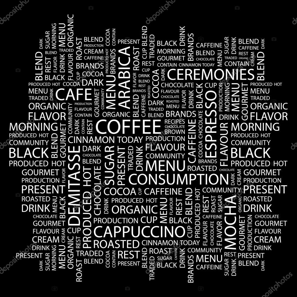 Background coffee word Vector Art Stock Images | Depositphotos