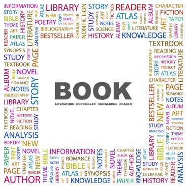 BOOK. Word collage on white background clipart