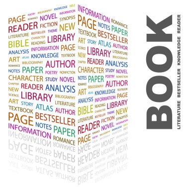 BOOK. Word collage on white background clipart