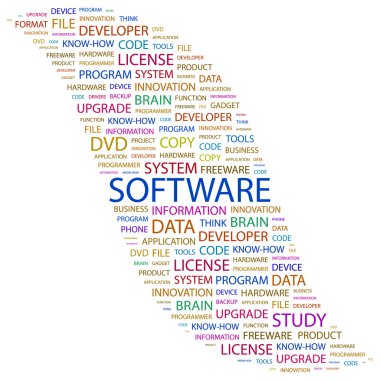 SOFTWARE. Word collage on white background clipart