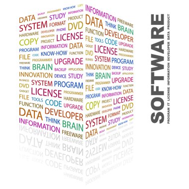 SOFTWARE. Word collage on white background clipart
