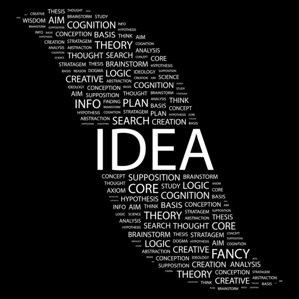IDEA. Word collage on black — Stock Vector