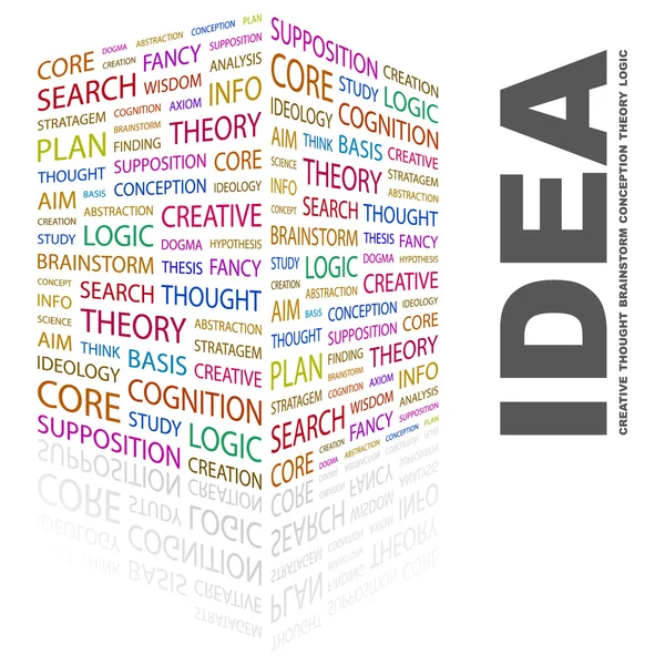 IDEA. Word collage on white — Stock Vector