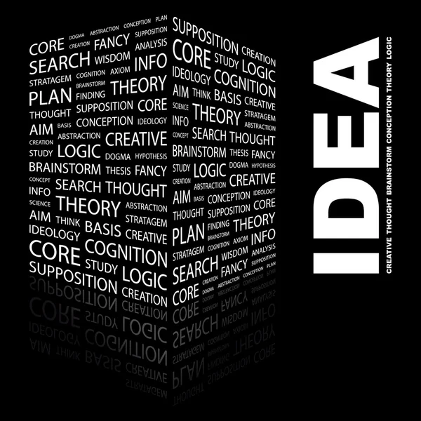 IDEA. collage palabra en negro — Vector de stock