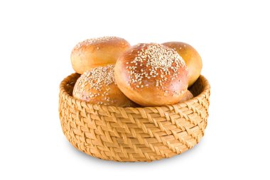 Bast-basket with buns clipart