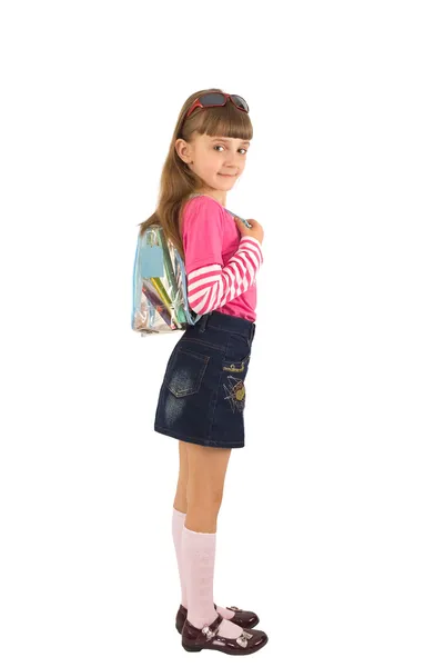 Девушка с рюкзаком — стоковое фото